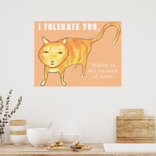 Tolerant Apathetic Orange Cat ポスター (キッチン)