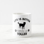 Toller犬の品種デザイン コーヒーマグカップ (中央)