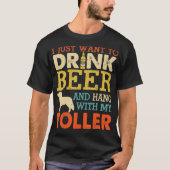Toller Dad Drink Beer Hang With Dog Funny Men Tシャツ (正面)