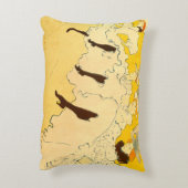 Tolouse-Lautrec Dancing Girls Yellow Poster Art アクセントクッション (裏面(縦))