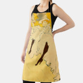 Tolouse-Lautrec Dancing Girls Yellow Poster Art エプロン (インサイチュ)