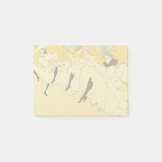 Tolouse-Lautrec Dancing Girls Yellow Poster Art ポストイット (正面)