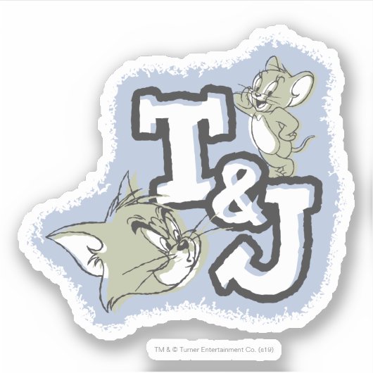 TomとJerry T&Jロゴ シール (正面)