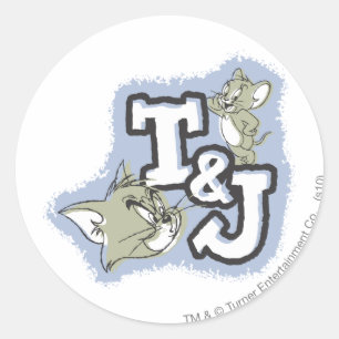 TomとJerry T&Jロゴ ラウンドシール