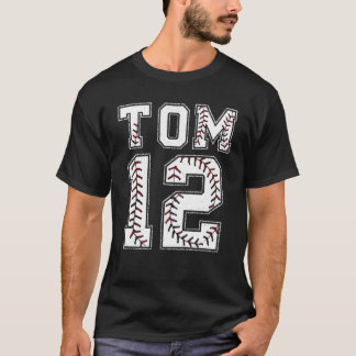 Tom 12 野球のステッチTシャツ Tシャツ