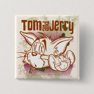 Tom and Jerry Brown and Green 缶バッジ