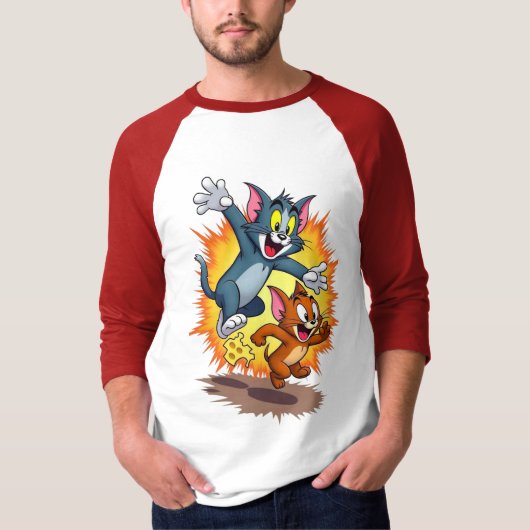 Tom and Jerry Classic Cartoon Chase T-Shirt Tシャツ (正面)