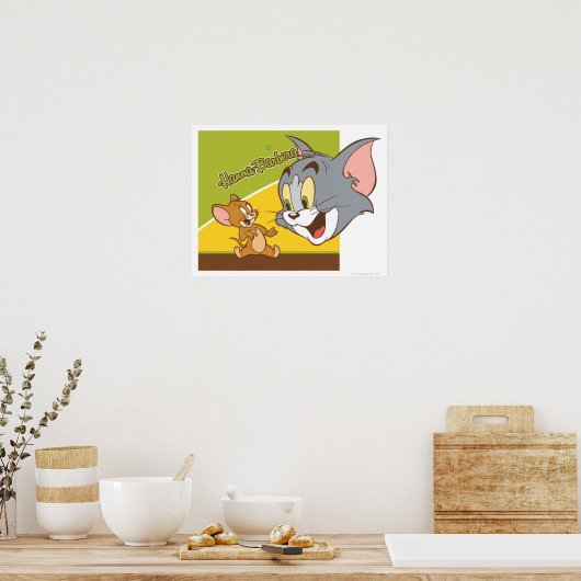 Tom and Jerry Hanna Barbera Logo ポスター (キッチン)