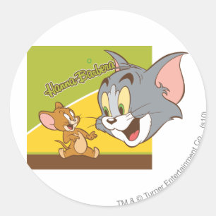 Tom and Jerry Hanna Barbera Logo ラウンドシール