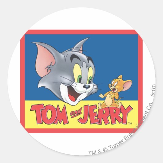 Tom And Jerry Logo Shaded ラウンドシール (正面)