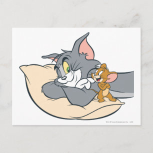Tom and Jerry On Pillow ポストカード