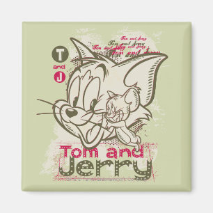 Tom and Jerry Pink and Green マグネット