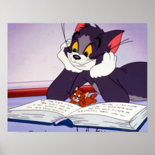 Tom And Jerry Reading Book Autographed ポスター