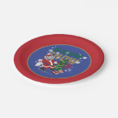 Tom and Jerry Santas By The Tree ペーパープレート (アングル)