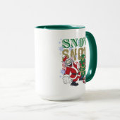 Tom and Jerry Santas By The Tree マグカップ (正面右)