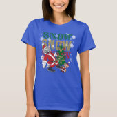 Tom and Jerry Santas By The Tree Tシャツ (正面)