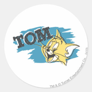 Tom Blue and Yellow Logo ラウンドシール