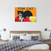 Tom Cat Lemon LabelOrosi（カリフォルニア州） キャンバスプリント (インサイチュ (寝室))