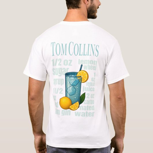 Tom Collins T-Shirt – Classic Gin Cocktail Tシャツ (裏面)