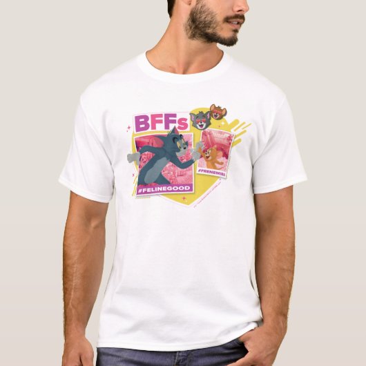 Tom & Jerry BFFs写真絵文字コラージュ Tシャツ (正面)