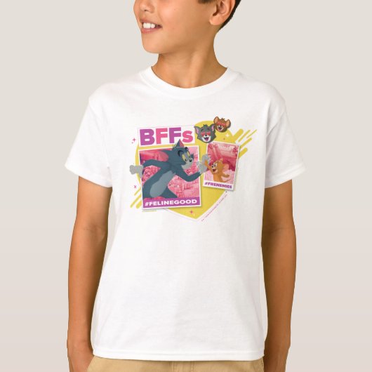 Tom & Jerry BFFs写真絵文字コラージュ Tシャツ (正面)