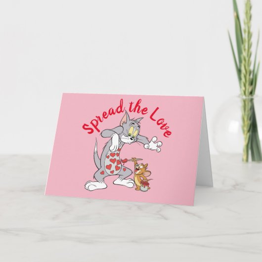 Tom & Jerry Painting Valentine Hearts シーズンカード (正面)