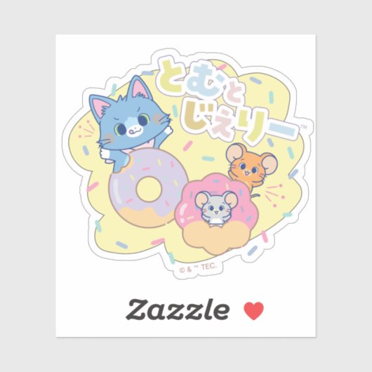 Tom、Jerry、Tuffyと一緒に楽しめるアニメドーナツ シール (シート)