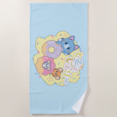 Tom、Jerry、Tuffyと一緒に楽しめるアニメドーナツ ビーチタオル (正面)