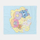 Tom、Jerry、Tuffyと一緒に楽しめるアニメドーナツ フリースブランケット (正面(横))