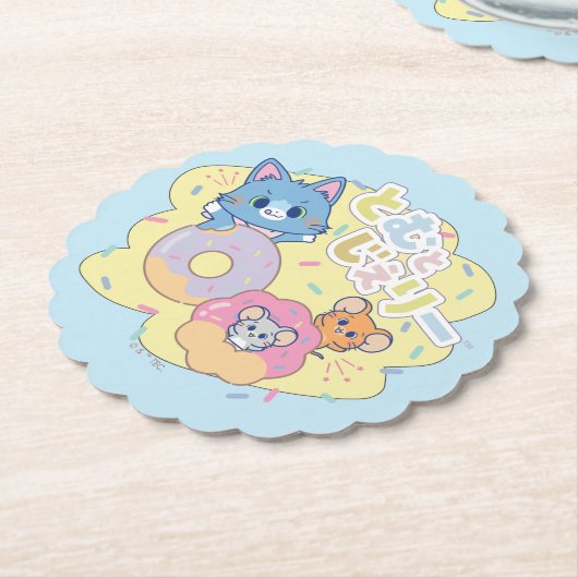 Tom、Jerry、Tuffyと一緒に楽しめるアニメドーナツ ペーパーコースター (アングル)