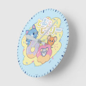 Tom、Jerry、Tuffyと一緒に楽しめるアニメドーナツ ラウンド壁時計 (傾斜)