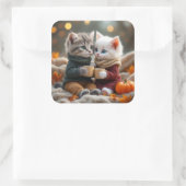 Tom & Luna – Cozy Pumpkin Hug スクエアシール (バッグ)