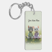 Tom & Luna Personalized Keychain, Custom Name Cat  キーホルダー (正面左)