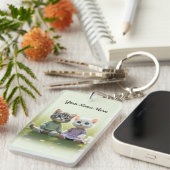 Tom & Luna Personalized Keychain, Custom Name Cat  キーホルダー (正面右)