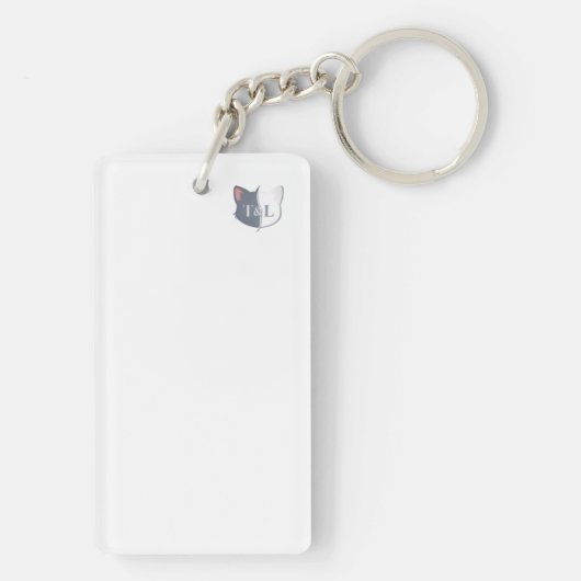 Tom & Luna Personalized Keychain, Custom Name Cat キーホルダー (裏面)