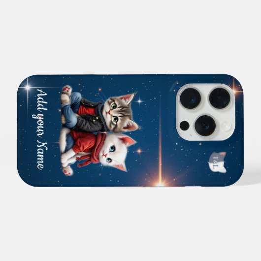 Tom & Luna – Personalized Starry Night Phone Case iPhoneケース (裏面横)