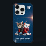 Tom & Luna – Personalized Starry Night Phone Case iPhone 15 Proケース<br><div class="desc">Bring a little magic everywhere you go with this Tom & Luna’s Adventures™ personalized phone case! Featuring Tom, the little grey tabby kitten, and Luna, the little pure white fluffy kitten, sitting together under a sparkling starry night sky, this design blends cuteness, warmth, and winter charm. Add your own name...</div>