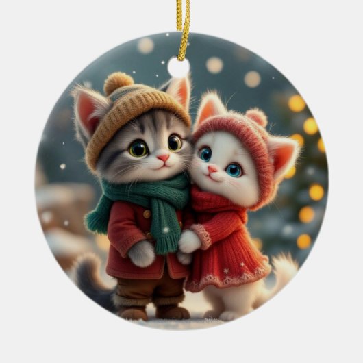 🎄Tom & Luna’s Adventures – 2025 クリスマスエディション セラミックオーナメント (正面)