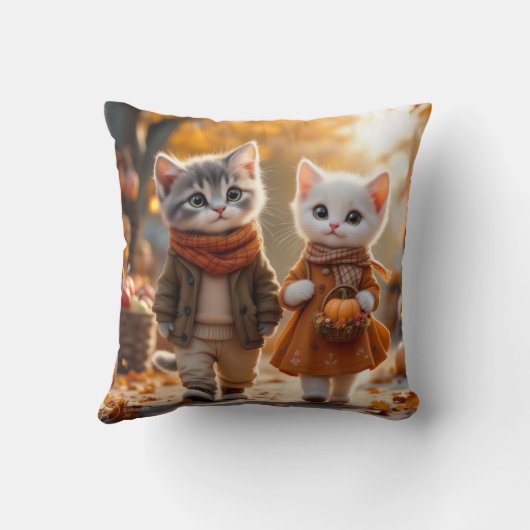 Tom & Luna’s Adventures – Cozy Autumn Walk Throw P クッション (裏面)