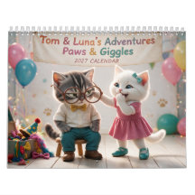 Tom & Luna’s Paws & Giggles 2027 ふざけたカレンダー