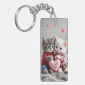 Tom & Luna Valentine Keychain | Cute Couple Cat Ke キーホルダー (正面左)
