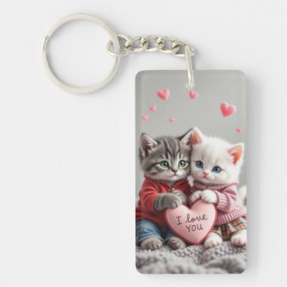 Tom & Luna Valentine Keychain | Cute Couple Cat Ke キーホルダー