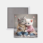 Tom & Luna Valentine Magnet | Cute Cat Magnet マグネット (正面/裏面)