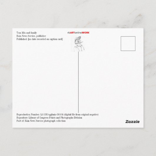 Tom Mixファミリ ポストカード (裏面)
