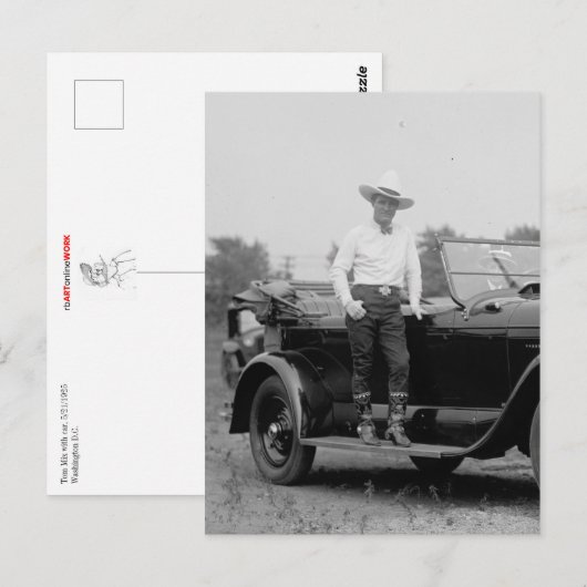 Tom Mix With Car, 5/21/1925#Tom Mix With Car# ポストカード (正面/裏面)