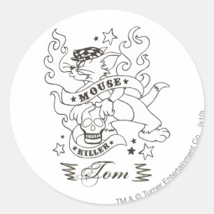 Tom Mouse Killer Tattoo 1 ラウンドシール