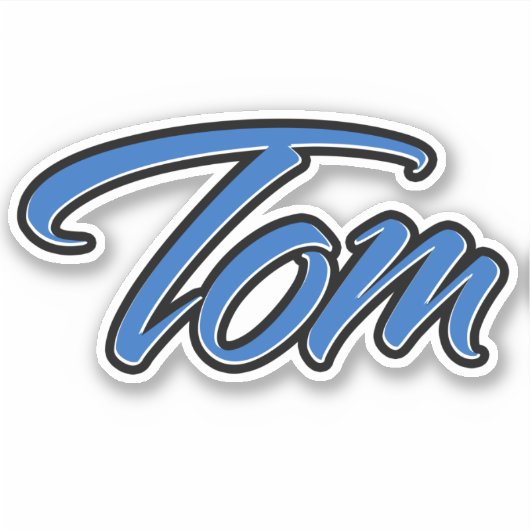 Tom Name blue Aufkleber Sticker Stickerset シール (正面)