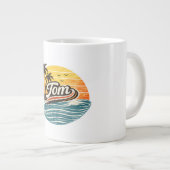 Tom Retro Sunset Name Design ジャンボコーヒーマグカップ (正面右)