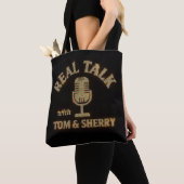 Tom & SherryのReal Talkポッドキャストトートバッグ トートバッグ (クローズアップ)