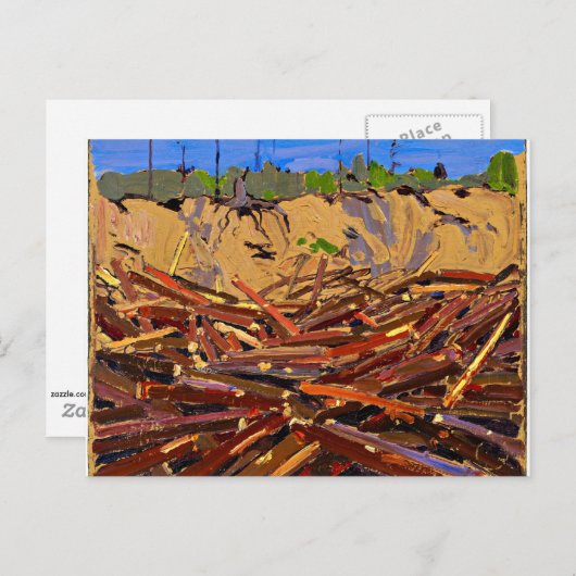Tom Thomson - Sandbank with Logs ポストカード (正面/裏面)